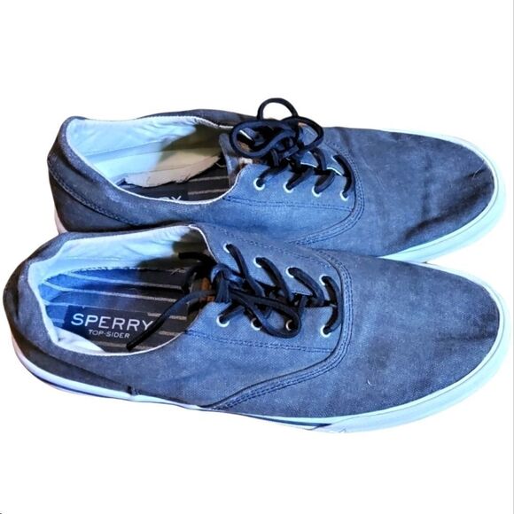 Sperry Charcoal Gray Canvas Low Top Sneakers - Picture 1 of 9